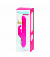 Розовый перезаряжаемый вибратор Rabbit Slimline Curve Rechargeable - 24 см.
