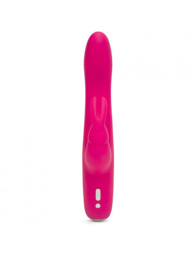 Розовый перезаряжаемый вибратор Rabbit Slimline Curve Rechargeable - 24 см.