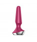 Малиновая анальная пробка с вибрацией Satisfyer Plug-ilicious 2 - 14 см.