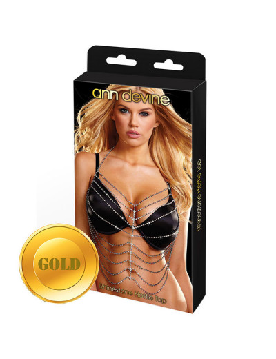 Золотистый топ из кристаллов Rhinestone Hottie Top