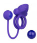 Фиолетовое эрекционное кольцо с утяжелителем Silicone Rechargeable Dual Rockin Rim Enhancer