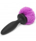 Черная анальная вибропробка Rechargeable Vibrating Bunny Tail Butt Plug Large - 14 см.