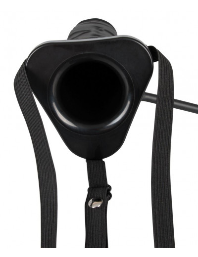 Полый страпон с эффектом увеличения Inflatable Strap-On - 18,5 см.
