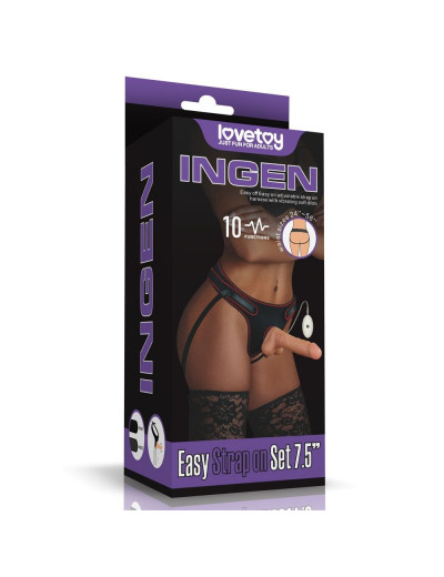 Женский страпон с вибрацией Vibrating Easy Strapon Set 7.5 - 20 см.
