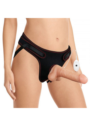 Женский страпон с вибрацией Vibrating Easy Strapon Set 7.5 - 20 см.
