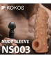 Телесная насадка с бугорками и открытой головкой Nude Sleeve L - 14 см.