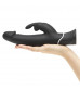 Черный вибратор-кролик Happy Rabbit Realistic Rechargeable Rabbit Vibrator - 25,4 см.