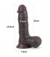 Темнокожий фаллоимитатор с присоской 7.8 Sliding Skin Dual Layer Dong - 19,5 см.