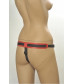 Красно-чёрные трусики для фиксации насадок кольцом Kanikule Leather Strap-on Harness  Anatomic Thong
