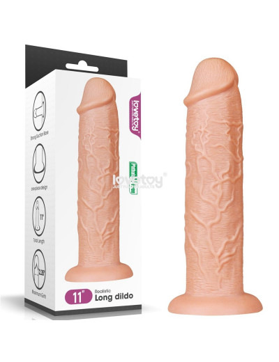 Телесный фаллоимитатор-гигант 11 Realistic Long Dildo - 28 см.