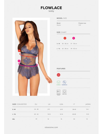 Эффектное кружевное боди Flowlace