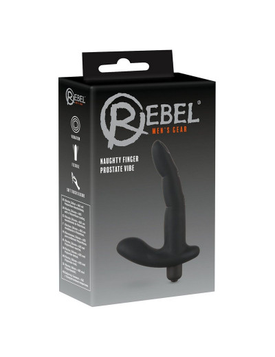 Черный вибромассажер простаты Naughty Finger Prostate Vibe - 13,8 см.