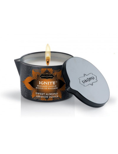 Массажная свеча Ignite Sweet Almond с ароматом миндаля - 170 гр.