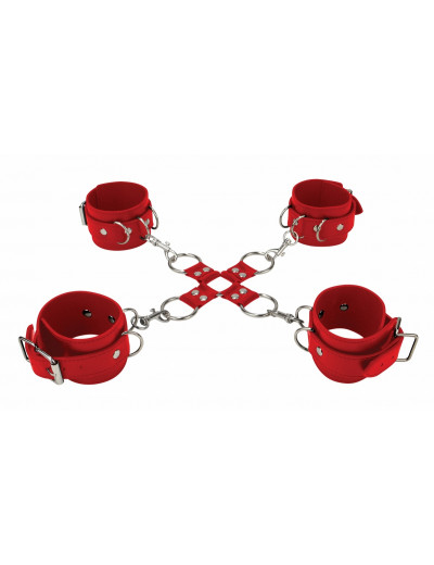 Красный комплект оков Hand And Legcuffs