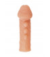 Телесная закрытая насадка с шишечками Cock Sleeve 008 Size L - 17,6 см.