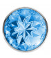 Большая серебристая анальная пробка Diamond Light blue Sparkle Large с голубым кристаллом - 8 см.