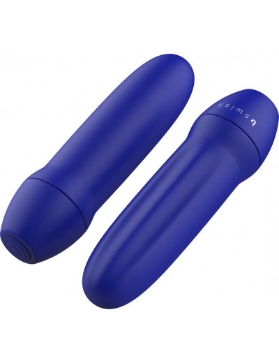 Синяя рельефная вибропуля Bmine Basic Reflex - 7,6 см.