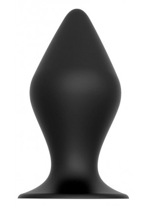 Черная анальная пробка PLUG WITH SUCTION CUP - 14,6 см.