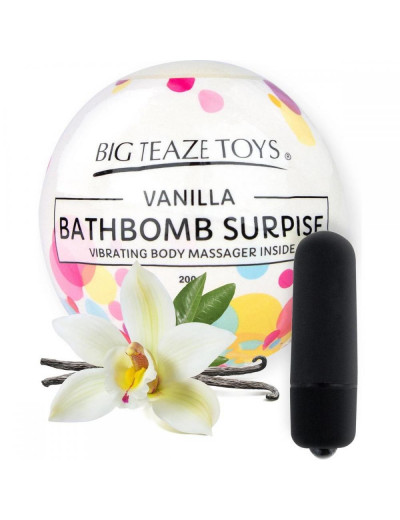 Бомбочка для ванны Bath Bomb Surprise Vanilla + вибропуля