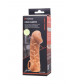 Телесная закрытая насадка с венками Cock Sleeve 006 Size S - 13,8 см.