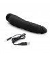 Черный вибратор-реалистик 7  Realistic Vibrator - 20 см.