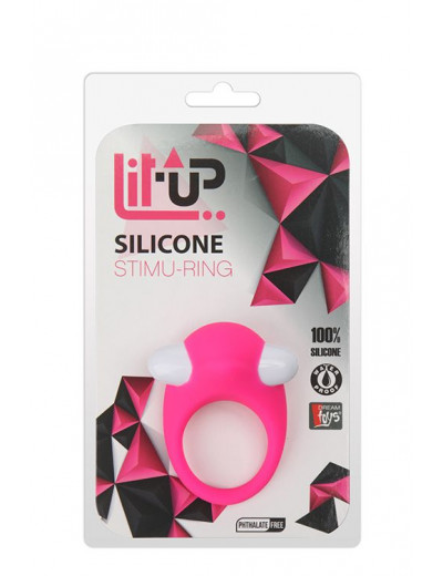 Розовое эрекционное кольцо LIT-UP SILICONE STIMU RING 6