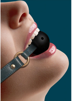Кляп-шар на зеленых ремешках Breathable Ball Gag