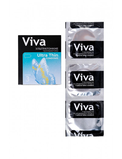 Ультратонкие презервативы VIVA Ultra Thin - 3 шт.