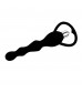 Черная анальная втулка с вибрацией Tail Power Beads - 18 см.