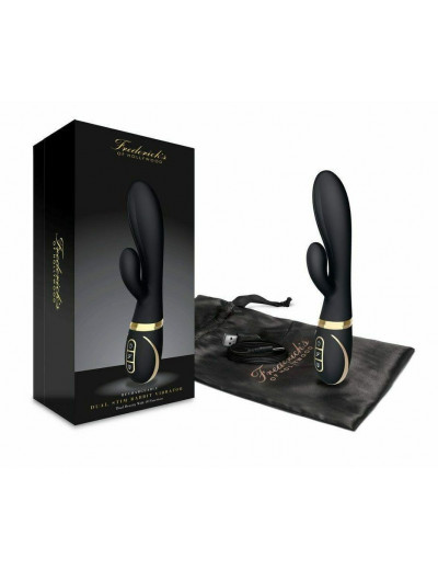 Черный вибратор-кролик Dual Stim Rabbit Vibrator