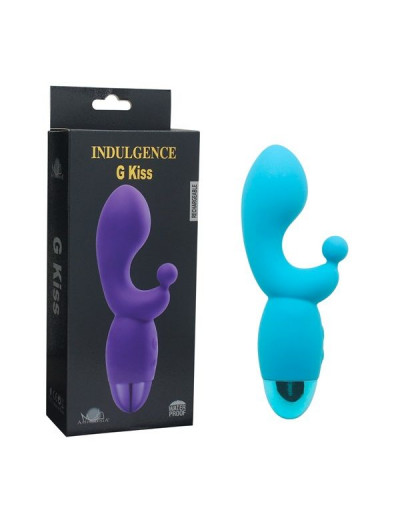 Голубой вибратор INDULGENCE Rechargeable G Kiss - 16,5 см.