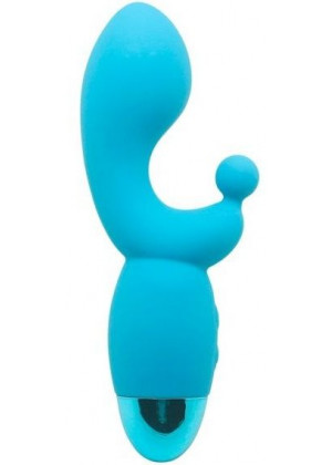 Голубой вибратор INDULGENCE Rechargeable G Kiss - 16,5 см.