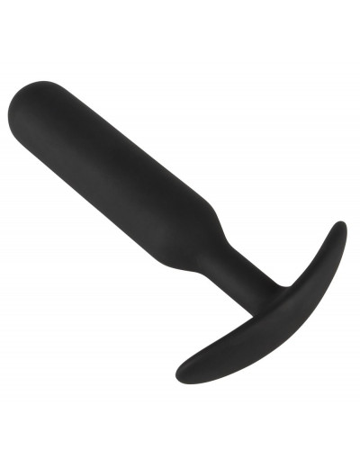 Черная утяжеленная анальная пробка Anal Trainer Small - 16 см.