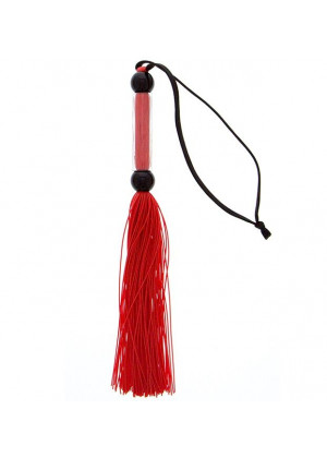 Красная мини-плеть из силикона и акрила SILICONE FLOGGER WHIP - 25,6 см.