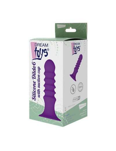 Фиолетовый ребристый анальный стимулятор RIBBED PLUG - 13,5 см.