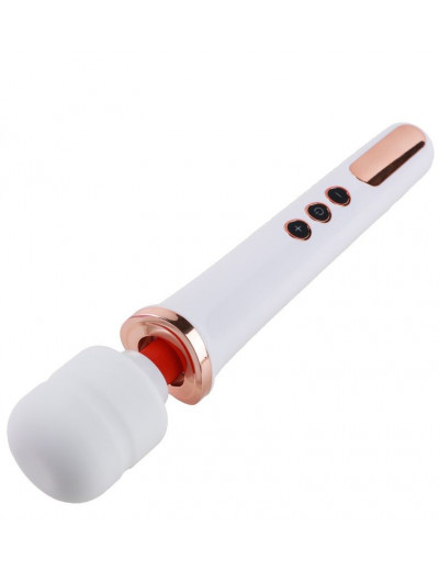 Белый жезловый вибратор Wand Vander - 33,5 см.