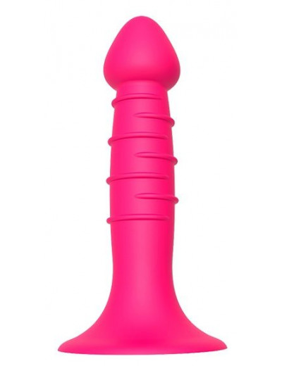 Розовая анальная пробка-фаллос SPIRAL PLUG - 13,5 см.