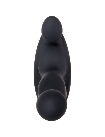 Черный вибростимулятор простаты Adam s Vibrating Triple Probe - 12,1 см.