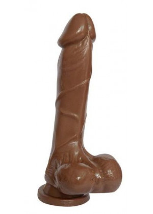 Коричневый фаллоимитатор 9 Inch Super Whopper Dong - 24 см.