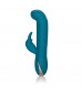 Бирюзовый вибратор с изогнутой головкой Jack Rabbit Signature Silicone Rocking  G  Rabbit - 20 см.