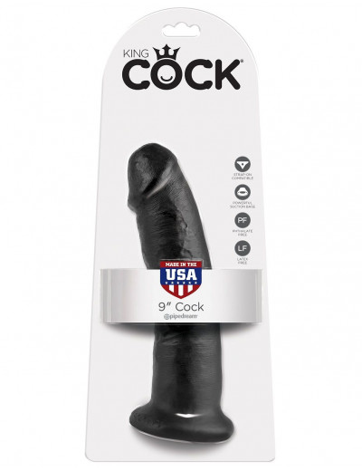 Чёрный фаллоимитатор 9  Cock - 22,9 см.