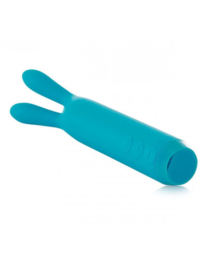 Голубой вибратор с ушками Rabbit Bullet Vibrator - 8,9 см.
