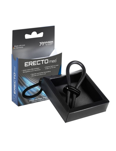 Черное эрекционное кольцо-лассо ERECTOmed Ring