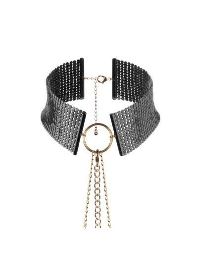 Чёрный ошейник с цепочками Desir Metallique Collar