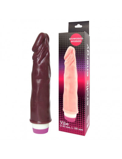 Вибратор Realistic Cock Vibe коричневого цвета - 21 см.