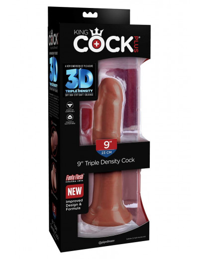 Коричневый фаллоимитатор на присоске 8  Triple Density Cock - 24,1 см.