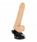 Телесный вибратор на мощной присоске Basecock Realistic Vibrator Remote Control - 19,5 см.