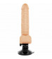 Телесный вибратор на мощной присоске Basecock Realistic Vibrator Remote Control - 19,5 см.