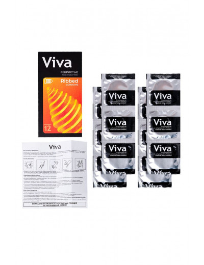 Ребристые презервативы VIVA Ribbed - 12 шт.