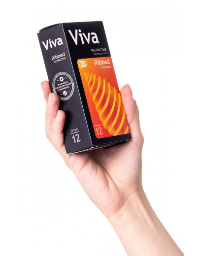 Ребристые презервативы VIVA Ribbed - 12 шт.